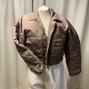 NWOT Ganni Cropped Bomber style jacket